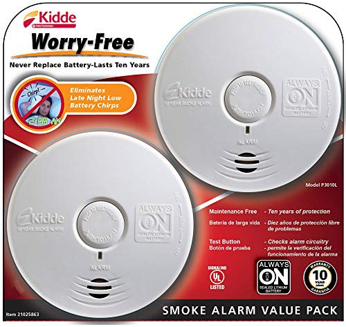 Kidde Worry-Free Smoke Alarm, 2 pk.