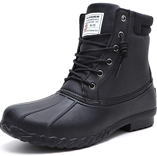 ALEADER Mens Winter Snow Boots Insulated Cold Weather Waterproof Boots for Mens Duck Boots Black 9 US