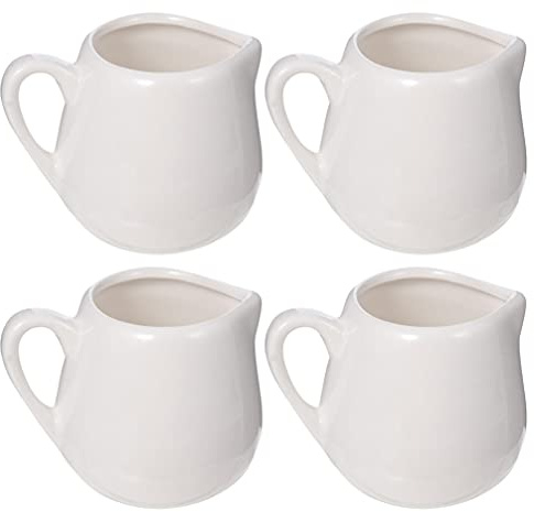 Operitacx 4Er Set Keramikcremer Mit Griff 220Ml Mini Milchkanne Für Soßen Sahne Und Milch Küchenbehälter Für Zuhause Café Und Hotel