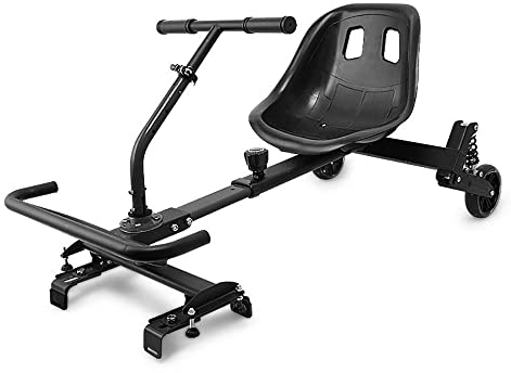 Hoverboard Seat Attachment with Crash Bar Go Kart Frame Kit for Kids & Adults Hoverboard Go Kart Conversion Kit Compatible with 6.5'' 8'' 10'' Self Balancing Scooter (Black)