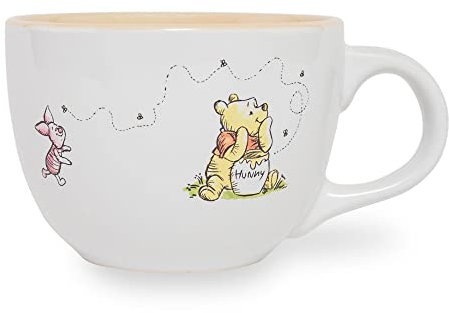 Winnie l'Ourson Disney But First Hunny Tasse à soupe en céramique pour glace, céréales, boissons, 680 ml