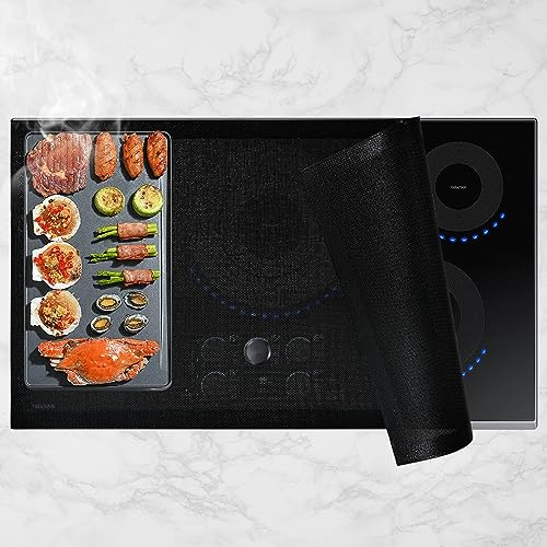 KitchenRaku Large Mesh Induction Hob Protector 61x53cm, (Magnetic) Silicone Induction Hob Covers, Silicone Induction Hob Protector Mat