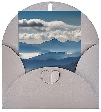 Landschaft mit Bergen und Wolken Grußkarten, Urlaub Grußkarte Einzigartige Umschläge für DIY Karten Hochzeit Geburtstag Einladungen