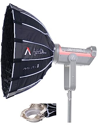 Aputure Light Dome Mini III - Softbox Circolare Mini Bowens Mount Φ58*32.7cm: Configurazione Veloce con Design Pieghevole, Compatibilità per Luci Continue Aputure & Amaran & Altri Bowens