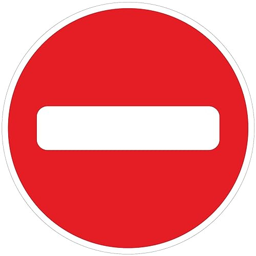 Ambiance Sticker autocollant signalétique, sens interdit rond, 24 cm | Autocollant plastifié résistant eau et rayures, sans perçage, notice de pose incluse, usage intérieur/extérieur, Format rond