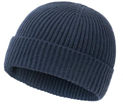 Zylioo Docker-Cap XXL Docker Mütze Für Großen Kopf Strickmütze Seemannsmütze Übergroße Hafenmütze Brimless Trawler Beanie Mütze Watch Cap