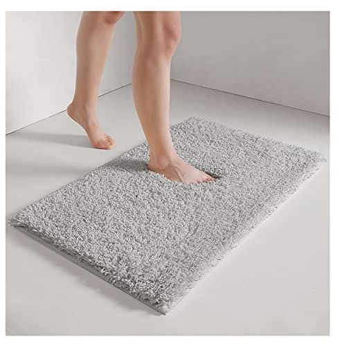 duschmatte rutschfest badematte rutschfest badematte Holz Rutschfester, saugfähiger Bodenteppich, waschbare Badematte, WC-Hotel-Fußmatte, 4 Farben (Farbe: Grau, Größe: 50 x 80 cm)