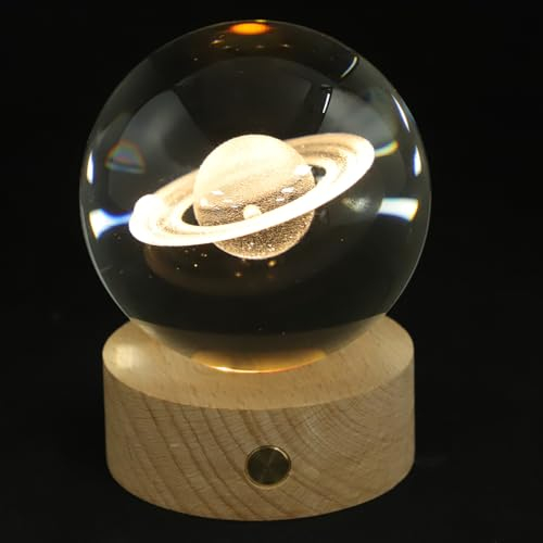 Luxshiny Kristallkugel Nachtlampe Mit Holzsockel Berührungsdimmbare Tischlampe Für Schlafzimmer Wohnzimmer Und Büro Elegante Dekoration Für Zu Weihnachten Geburtstagen Und Feiertagen