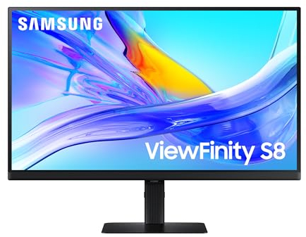 Samsung ViewFinity S80UD 4K-Monitor 27 Zoll, UHD, 3.840 x 2.160, 60 Hz, HDR10, Eye Saver Mode, USB-C (90 W), Daisy Chain, Integrierter KVM-Switch, LS27D800UAUXEN