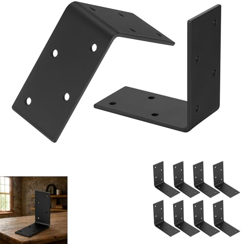 8 Pcs Angle Brackets, 3x3x1.5 Inch Corner Pieces for Wood, Heavy Duty Metal Braces, Sleeper Supports, Right Angle Corner Braces for Timber Joining Fixing Repair Connector