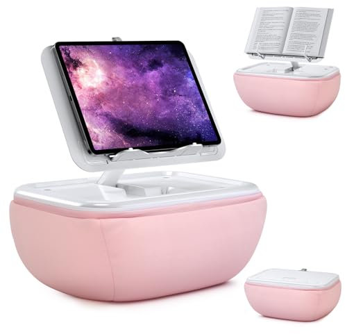 elitehood Tablet Kissen Halter, Winkel Verstellbarer Tablet Halterung Bett & Buchständer, Kindle Kissen Halterung Ständer für iPad, iPhone, Kindle, E-Reader, Lesen, Bücher, Rosa