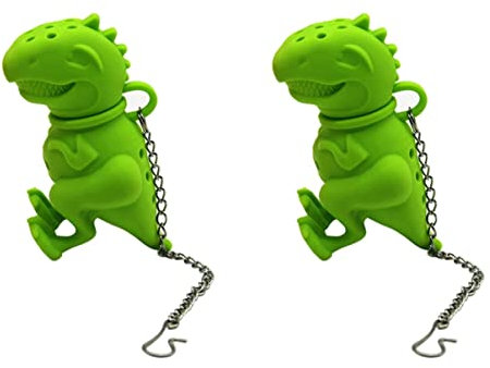 Amosfun 2pcs Silicone Dinosaur Tea Infuser Novelty Dinosaur Tea Strainer Filter for Loose Leaf Green Cooking Accessories for Lovers
