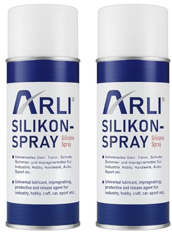 ARLI Silikonspray 2x 400ml Universelles Gleitmittel Trennmittel Schmiermittel Schutzmittel für Kunststoff Holz Metall Gleitspray Pflegemittel Automobil Sportgeräte Handwerk Industrie