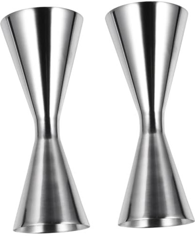 Garneck 2 Pz Misurino a Doppia estremità Jigger della Barra Misurare Il Liquore Jigger Doppio Bicchiere da Martini Doppio Girello Segni di Bevande Bere Birra Silver Acciaio Inossidabile
