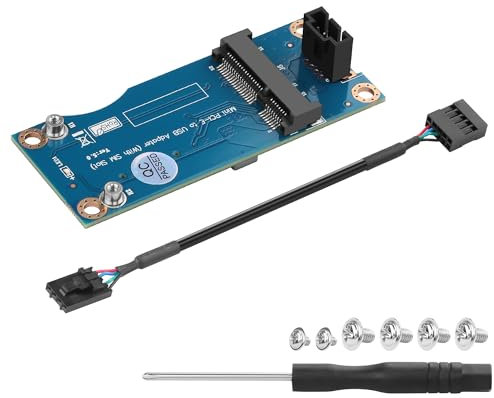 GINTOOYUN Mini PCI-E WWAN/LTE Card to Motherboard USB 9-pin Adapter Mini PCIE 3G/4G Network Card to Motherboard USB 9-pin Test Converter with SIM Slot for WWAN/LTE Cards(Vertical)