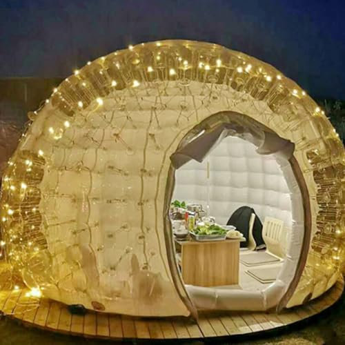 Aufblasbares Campingzelt FüR DraußEn, Luftblasenhaus FüR DraußEn, Wasserdichte, Klare Kuppelzelt-CampinghüTte FüR Das Camping Mit Der Familie Zum Sternegucken,110v-8ft