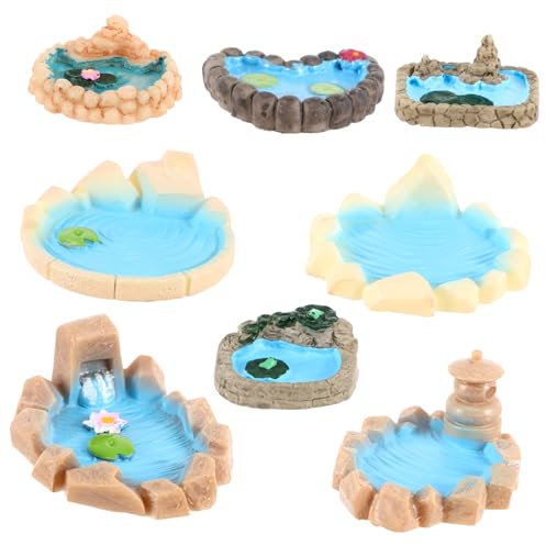BEBEMOKO 8pezzi Decorazioni Miniature Per Artificiali Per Pescaggio e Acquari Ornamentazioni Per Miniature e Dollhouse