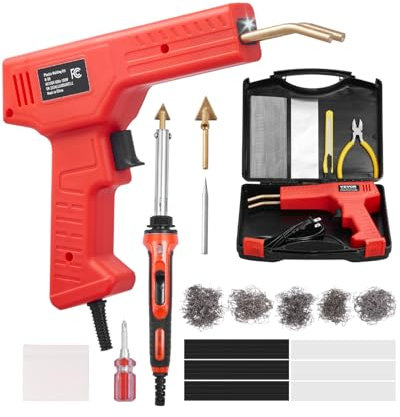 VEVOR Kit Pistolet Soudure Plastique 100 W, Fer de Soudage Plastique 60 W 100 W, 1000 Agrafes et 60 Tiges de Soudage, Réparation Professionnel pour Pare-chocs de Voiture, Kayak, Jouets Électroniques