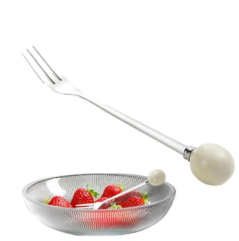 Tenedores de menú, tenedores de mesa, tenedores de postre de | tenedores de alimentos con mango de cerámica para frutas, queso, pasteles, postres,