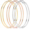 MBAIYO 4 Paare Große Creolen Ohrringe Set, Edelstahl Leichte Dünne Damenohrringe Hypoallergen Kreis Silber Creolen Länge 60mm Statement Gold Hoop Kreis für Mädchen Damen