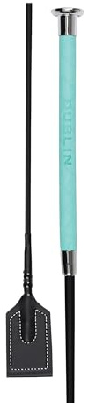 Dublin Fancy Stitch Leather Crop, Turquoise, 25.5