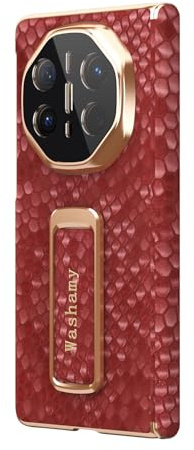 COQUE en Cuir Premium pour Huawei Mate X6, dragonne rotative, Support Multi-Angles, Protection intégrale, pour Huawei Mate X6-Rouge