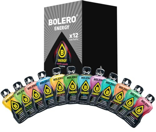 Bolero Energy Mix 14 g x 12 Beutel | Sugar-Free Powder Drink | Vegan & Gluten-Free | For Active Lifestyles