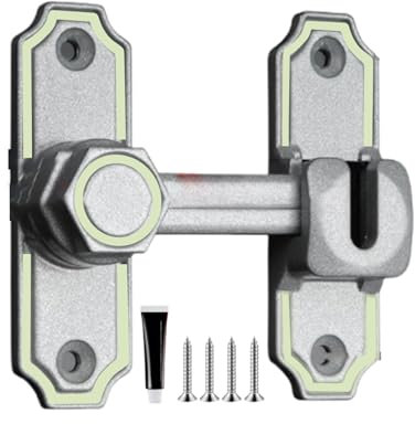 Barn Door Lock Latch, Zinc Alloy Door Lock, Auxiliary, Retrofitable Interior, Easy Installation, 4.45x2.36x1.26 Inches, for Backyard