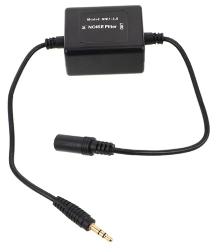 Homoyoyo Filtre Audio Aux Antibruit Compact sans Alimentation Réducteur De Bruit De Boucle De Terre pour Systèmes Audio De Voiture Suppresseur De Bourdonnement Parasites Portable