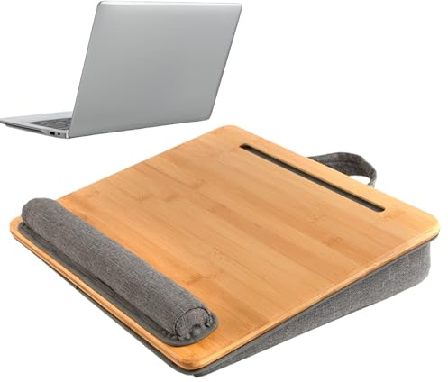 Bureau portable pour ordinateur – avec repose-poignet pour organisation de bureau, table de rangement, table de travail, bureau, chambre, maison et voyage