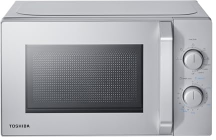 Toshiba MW2-MG20PE(SL) 700 W mikrovågsugn med grillfunktion och krispig kombination, 5 effektnivåer, 1 000 W grilleffekt, silver