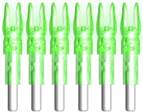 XHYCKJ 6PCS S Led illuminato Nocks per frecce con diametro interno di .240 cm, cacciavite incluso (verde)