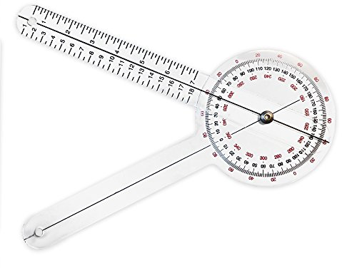 Rehabilitation Advantage Goniometro di plastica 360 gradi ISOM, 12 lungo
