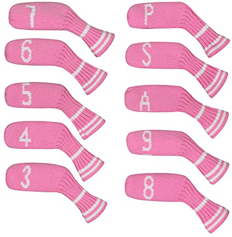 Scott Edward Iron Covers, Pink & White Stripes, Set of 10 PCS