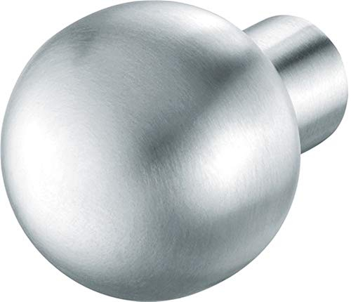 FSB 0 23 0802 03400 0105 Silber Türknauf ASL/AGL feststehender Feuerschutzbschlag nach ÖNORM, Türknopf auf Rosette rund, Alu eloxiert 23080203400