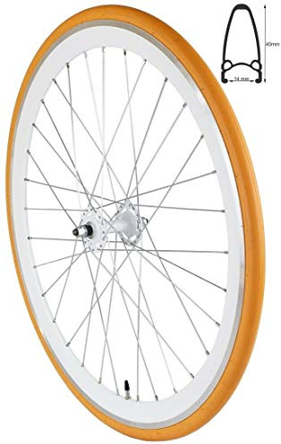 Redondo 28 Zoll Vorderrad Singlespeed Fixie Laufrad Felge Weiß Orange + Reifen