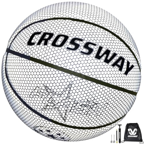 MAIBOLE Leuchtender Personalisierter Reflektierender Holographischer Basketball - Größe 7 6 5 Indoor Outdoor Basketball Jugendliche Mädchen Jungen Damen Herren Basketball-Geschenk