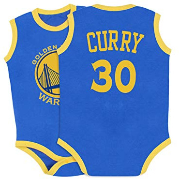 LDLXDR Baby Trikot Warriors Lakers James Romper ärmellose Einteilige Weste,Blue-1,66CM