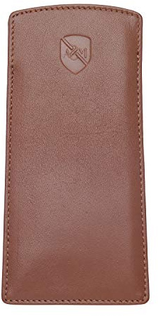ALLEN & MATE Brillenetui aus 100% Leder – Schlanke Tasche für Lesebrillen, Brillen für Männer und Frauen mit Reinigungstuch
