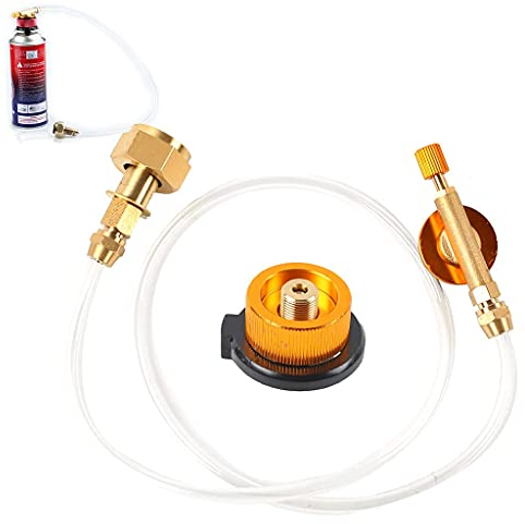 MaxAwe Propan Refill Adapter für Outdoor Camping Herd, LPG Flachzylinder Koppler Gas Konvertierungs Flaschenadapter mit Gasschlauch