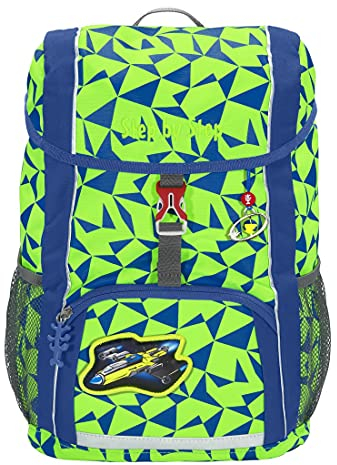 Step by Step Rucksack-Set Kid NEON, Star Catcher, grün-blau, mit Sitzkissen, ergonomischer Mini-Ranzen mit höhenverstellbarem Brustgurt, für Kindergarten, Vorschule und Freizeit, 13L