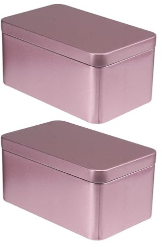 Cabilock 2 Stück Rechteckige Blechdose Teebehälter Mit Deckel 5.12X3.15X2.56In Tee Aufbewahrungsbox Für Küche Und Haushalt Multifunktional Zur Lagerung Von Tee Kaffee Gewürzen Schmuck