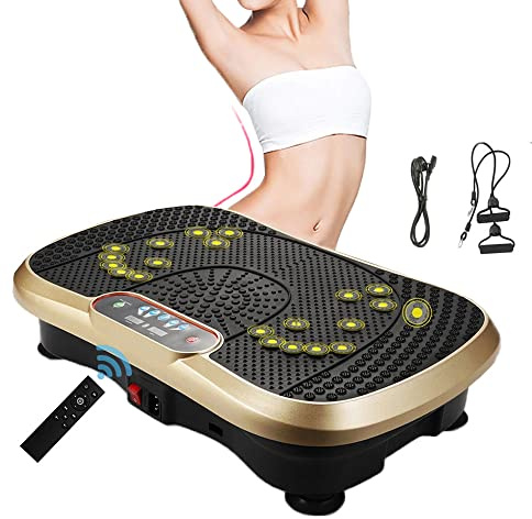 SATSAT Vibrationsplatta, kroppsbantningsmaskin, Fitness Vibrationsplatta för träning för hela kroppen, för viktminskning, 99 nivåer, Shiatsu-massage, Lågt ljud, 200 kg Max belastning