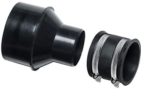 PowerTec 70349 Reductor de cono de manguera de 4 pulgadas con manguito flexible de control de 2-1/2 pulgadas para recoger polvo en herramientas eléctricas y aspiradoras