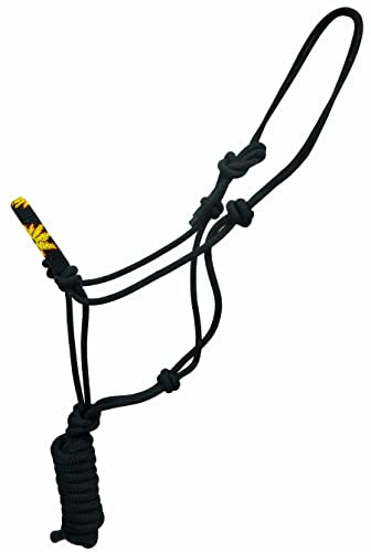 CHALLENGER Horse 606202BK Nasenriemen mit Perlen, Nylon, geflochten, Schwarz