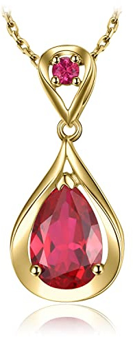 JewelryPalace Infinity Drop 4ct Skapad Rubin Kedjehänge 45cm, Röda Oändlighetssmycken, Halsband Silver 925 Halsband Damer Kedjor ädelstenar Flickor, Smycken Med Stenar Kvinnor Guldpläterade