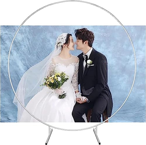 Hochzeitsbogen Traubogen, Metall Hochzeit Dekoration Ballonbogen, Robustes Gartenbogen Rosenbogen, Ballon Kreis Rahmen Mit Ständer, Ballon Ring,Weiß,2.0m