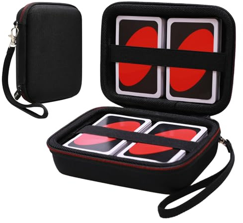 L LTGEM 300+ Card Game Case Compatible with Pokemon/UNO/Piles/Phase 10/Exploding Kittens/Five Crowns/Flip 7/SKYJO/Slingz/Survivor/Go Fish/Dutch Blitz/Monopoly Deal and Playing Card, Black(Case Only)