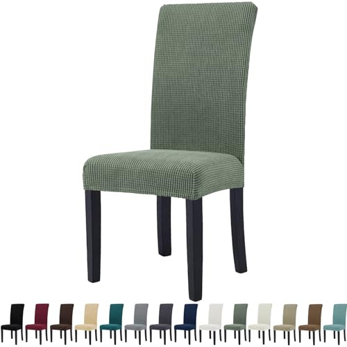 YSTELLAA Stuhlhussen 6er Set, Stretch Stuhlbezug Für Esszimmerstühle, Abnehmbarer Waschbarer stuhlhusse, Stuhlbezüge Elastisch, Hussen Für Stühle Für Hotel, Weihnachtsdeko, Hellgrün