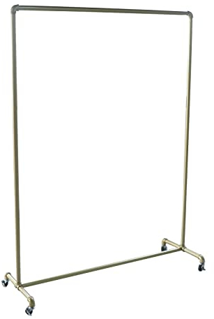 panfudongk Kleiderständer Kleiderwagen Kleiderstange Clothes Rack Garderobenständer Aus Wasserrohr Gold Verzinkter Stahl Clothes Organizer 66.14-110.23lbs Tragfähigkeit